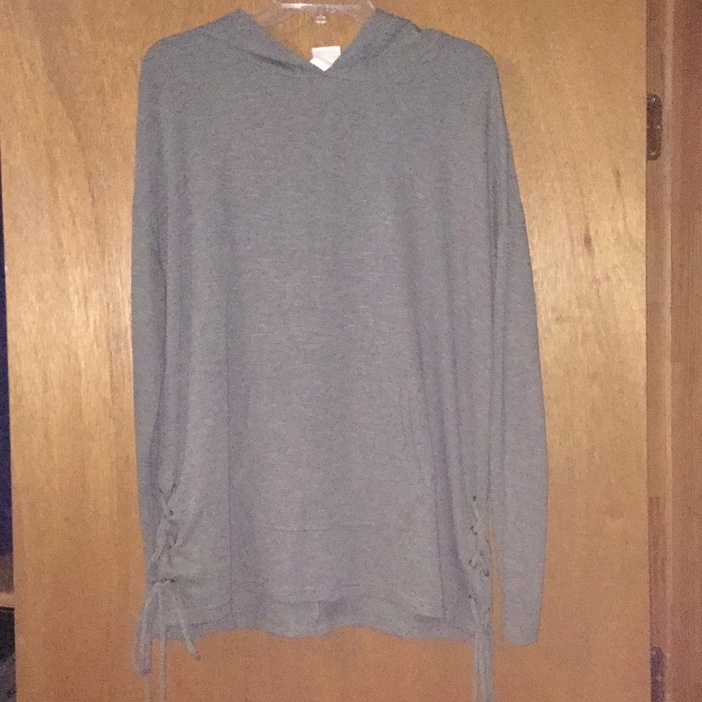 Gray Side-Tie Hoodie